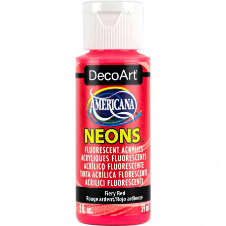 Acrílico Americana Neón 59 ml - Rojo Ardiente