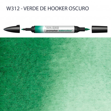 Rotulador Promarker Watercolour Winsor & Newton W312-Verde de Hooker Oscuro