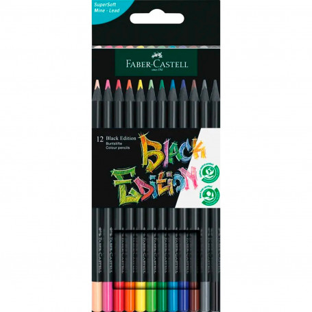 Estuche 12 Lápices de Color Black Edition Faber Castell