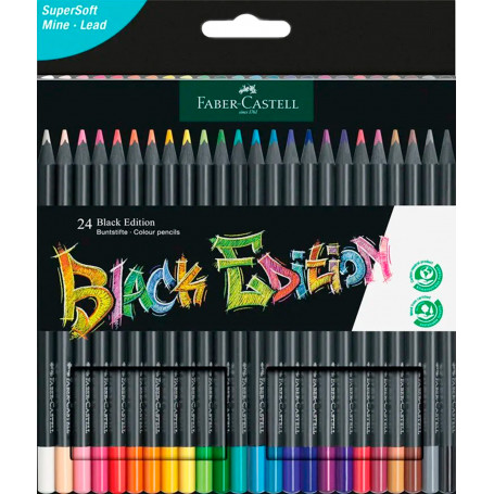 Estuche 24 Lápices de Color Black Edition Faber Castell