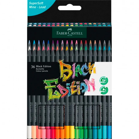 Estuche 36 Lápices de Color Black Edition Faber Castell