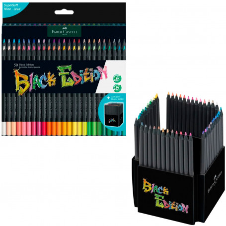 Estuche 50 Lápices de Color Black Edition Faber Castell