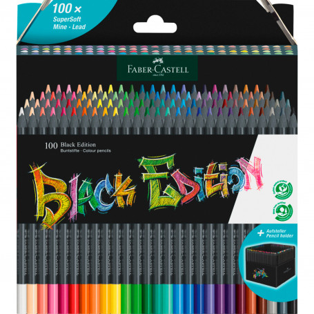 Estuche 100 Lápices de Color Black Edition Faber Castell