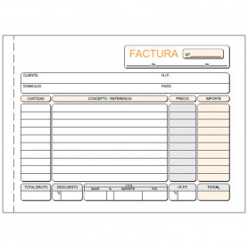 Talonario Facturas 4º Apaisado Triplicado