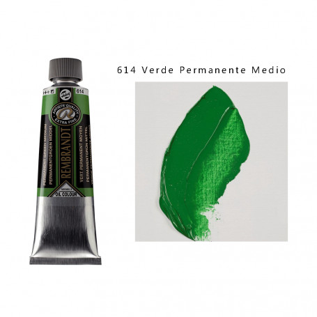 Óleo Rembrandt 150 ML - 614 Verde Permanente Medio