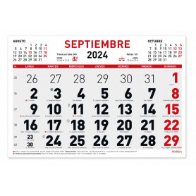 Calendario Mensual 30 x 21 cm Myrga 2024