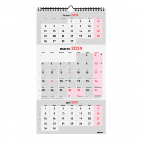 Calendario Pared 3 Meses Vista Finocam 2024