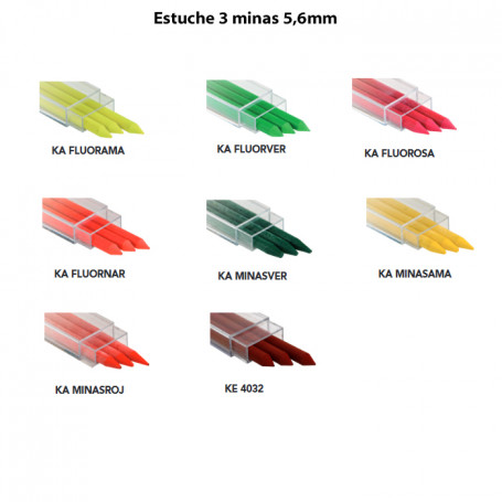 Minas Colores 5,6mm 3 uds Kaweko