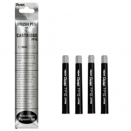 Set Recambio Negro para Brush Pen Pentel