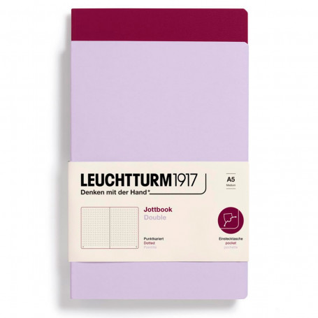 Set 2 Libretas Jottbook A5 Puntos Leuchtturm Rojo Oporto y Lila