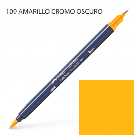 Rotulador Alcohol Doble Punta Rojos Amarillos y Malvas Faber Castell 109 Amarillo Cromo Oscuro