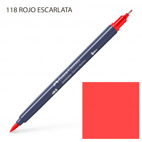 Rotulador Alcohol Doble Punta Rojos Amarillos y Malvas Faber Castell 118 Rojo Escarlata