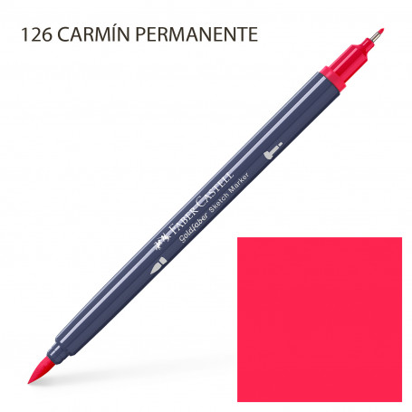 Rotulador Alcohol Doble Punta Rojos Amarillos y Malvas Faber Castell 126 Carmín Permanente