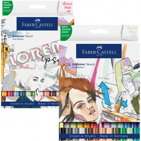 Caja Rotuladores Alcohol Doble Punta Sketch Marker Faber Castell