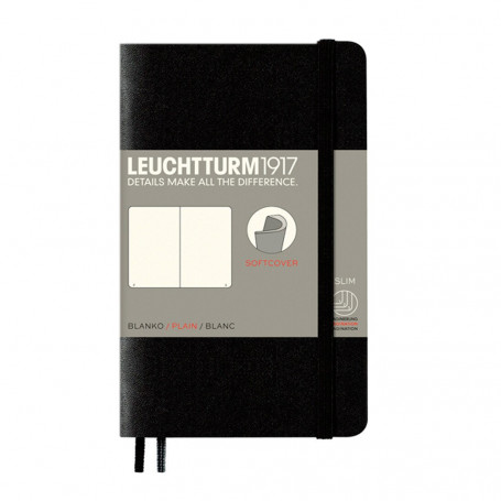 Libreta de Bolsillo Tapa Blanda Din A6 Negro Leuchtturm 1917 Liso