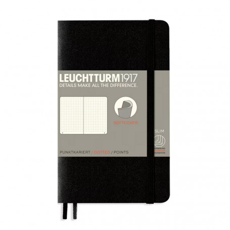 Libreta de Bolsillo Tapa Blanda Din A6 Negro Leuchtturm 1917 Puntos