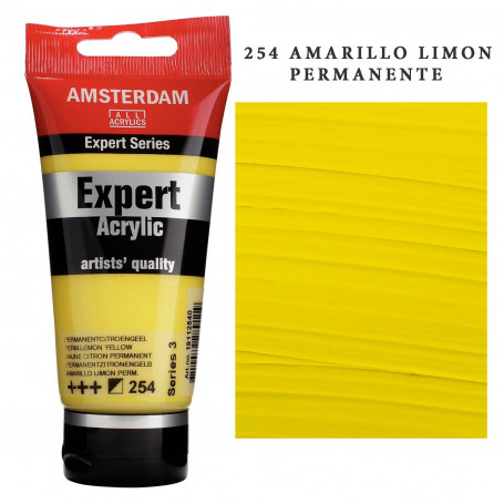 Acrílico Amsterdam Expert Series Amarillos Rojos y Malvas 254 Amarillo Limón Permanente Serie 3