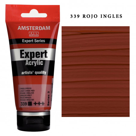 Acrílico Amsterdam Expert Series Amarillos Rojos y Malvas 339 Rojo Inglés Serie 3