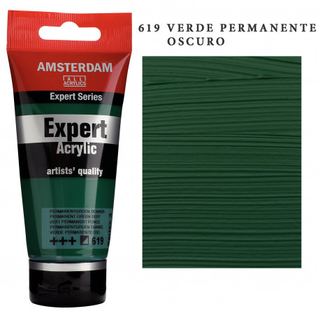 Acrílico Amsterdam Expert Series Azules y Verdes 619 Verde Permanente Oscuro Serie 3