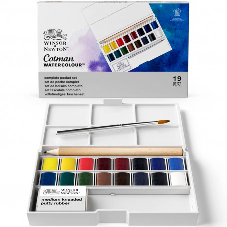 Caja Acuarelas Bolsillo 19 Piezas Cotman de Luxe Winsor & Newton - Sets y  Cajas Llenas - Goya Virtual