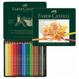 Caja Metal 24 Colores Pinturas Polychromos Faber Castell