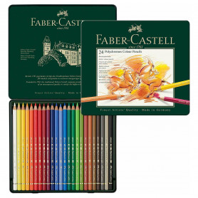 Caja Metal 24 Pinturas Polychromos Faber Castell