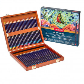 Caja Madera de Lápices Tinta Inktense Acuarelables Derwent