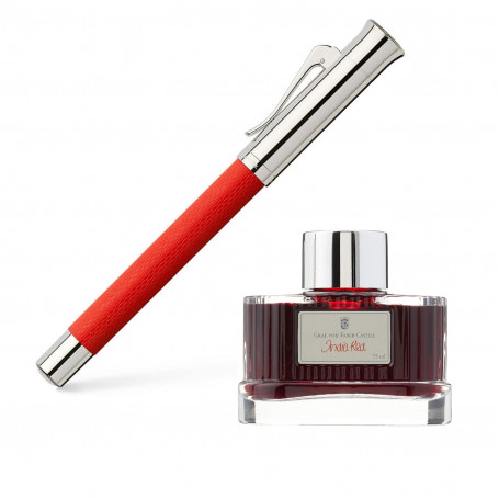 Estilografica Guilloche Indian Red Graf Von Faber Castell con Convertidor