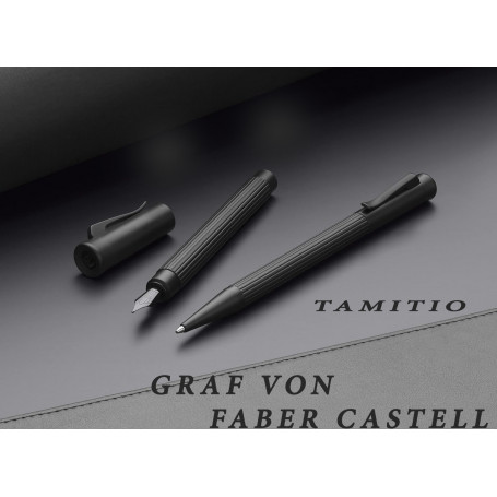 Estilográfica Tamitio Black Edition Acanalada Graf Von Faber Castell Mate