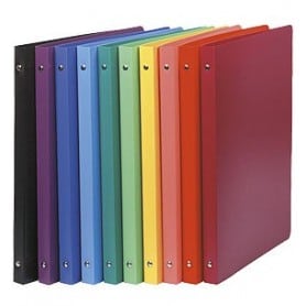 Basics - Carpeta organizadora de polietileno, 3 agujeros, colores  surtidos, paquete de 25 con carpeta de anillas en D de Basics: 1