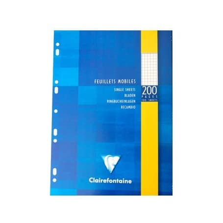 Recambio hojas Clairefontaine A4 cuadrícula 5 x 5 200 páginas