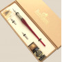 Set Caligrafía Molin Cristal Murano Rojo Bortoletti