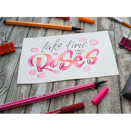 Caja Metal Rotuladores Pen 68 Stabilo para lettering