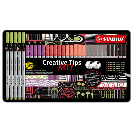 Estuche Metal Pastel 30 unidades Creative Typs Stabilo