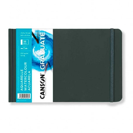 Cuaderno Acuarela 250gr/m2 Grano Fino Graduate Canson 14x21,6 cm Apaisado