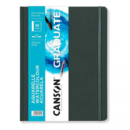 Cuaderno Acuarela 250gr/m2 Grano Fino Graduate Canson 21,6x27,9 cm