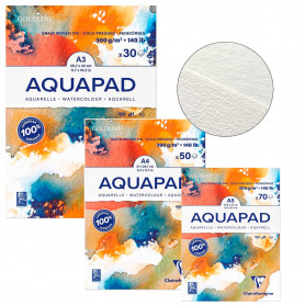 Bloc Acuarela 300 gr/m2 Grano Medio Fino Aquapad Clairefontaine