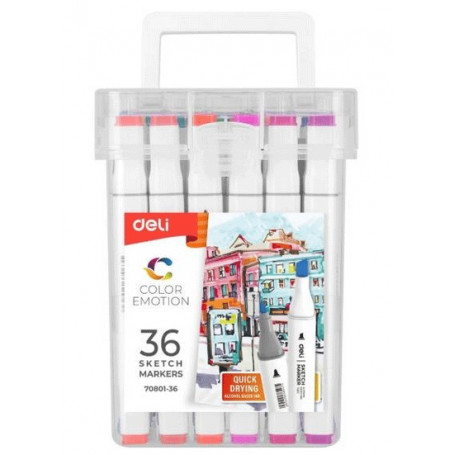 Maletin 36 Rotuladores doble Punta Deli