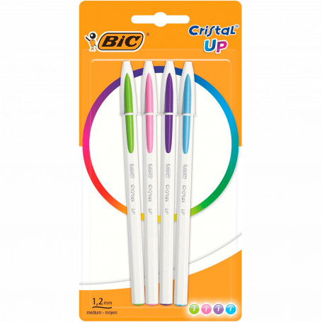 Blíster 4 Colores Moda Bolígrafo Bic Cristal Up