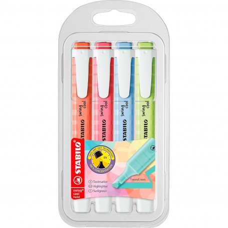 Marcador Stabilo Swing Cool Pack 4 Tonos Pastel