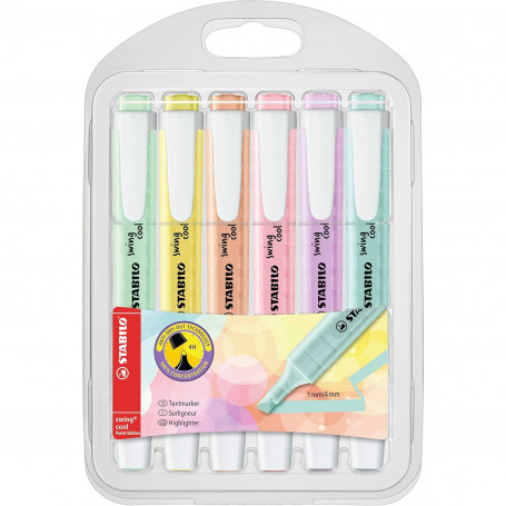 Marcador Stabilo Swing Cool Pack 6 Tonos Pastel