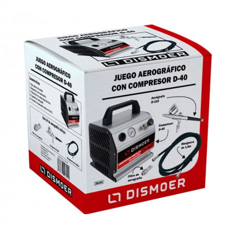 Juego Aerográfico con Compresor con Regulador Dismoer