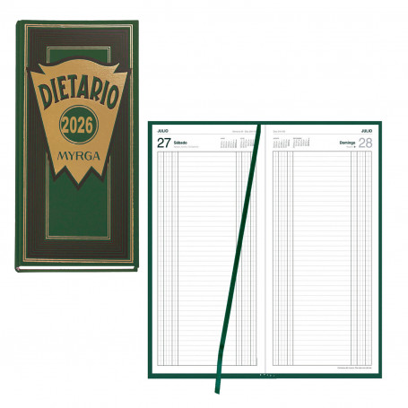 Dietario 2/3 Myrga 2026 Verde