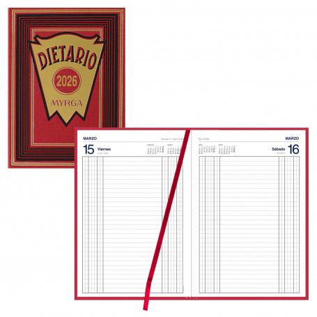 Dietario Cuarto Myrga 2026 Rojo