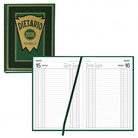 Dietario Cuarto Myrga 2026 Verde