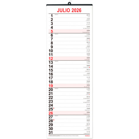 Planning Mensual 16,5x49 Myrga 2026