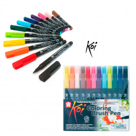 Rotulador punta pincel Koi Sakura Set 12 colores