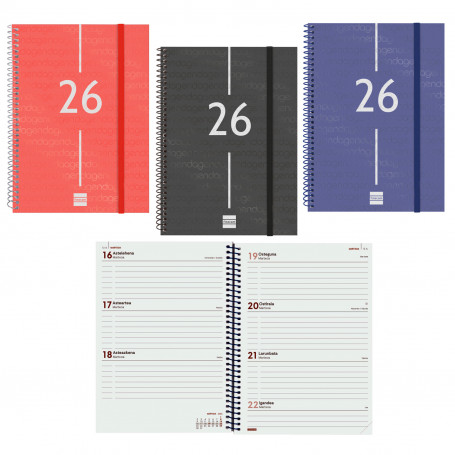 Agenda Espiral Year E10 Semana Vista Euskera Finocam 2025