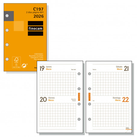 Recambio 2 Días/Página Classic C197 Finocam 2026