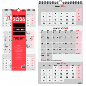 Calendario Pared 3 Meses Vista Finocam 2026
